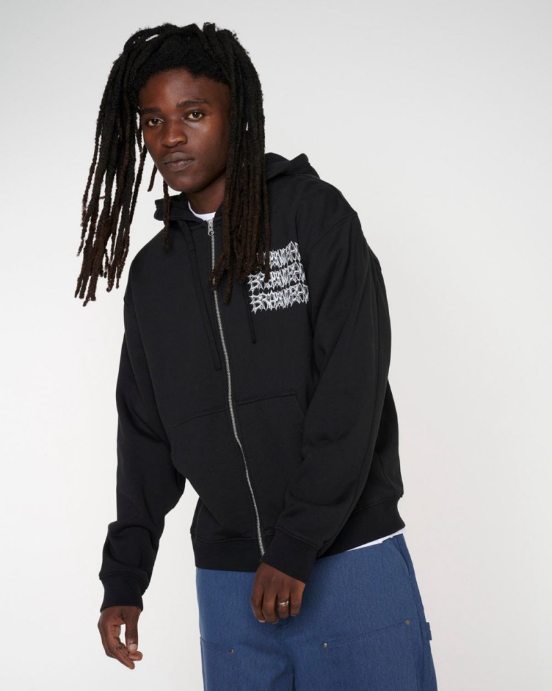 Black Brain Dead Jiblets Zip Up Sweatshirt Hoodie | USA UQXO20685