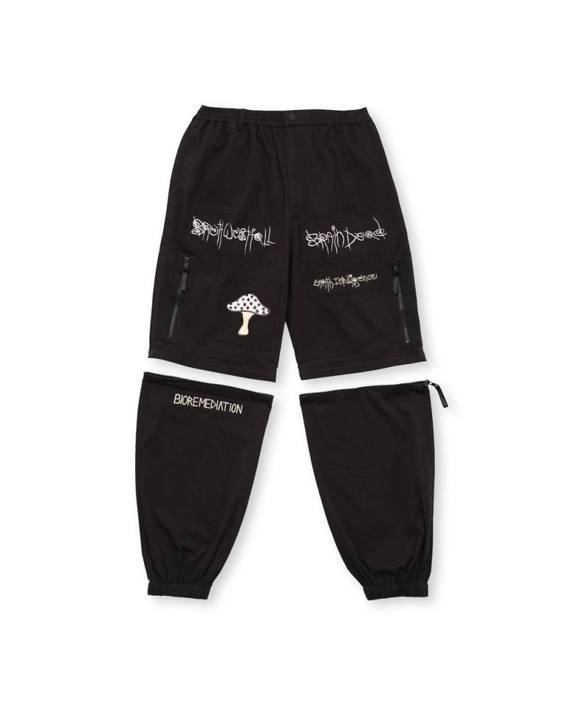 Black Brain Dead Mushroom Utility Pant | USA LKIT28137