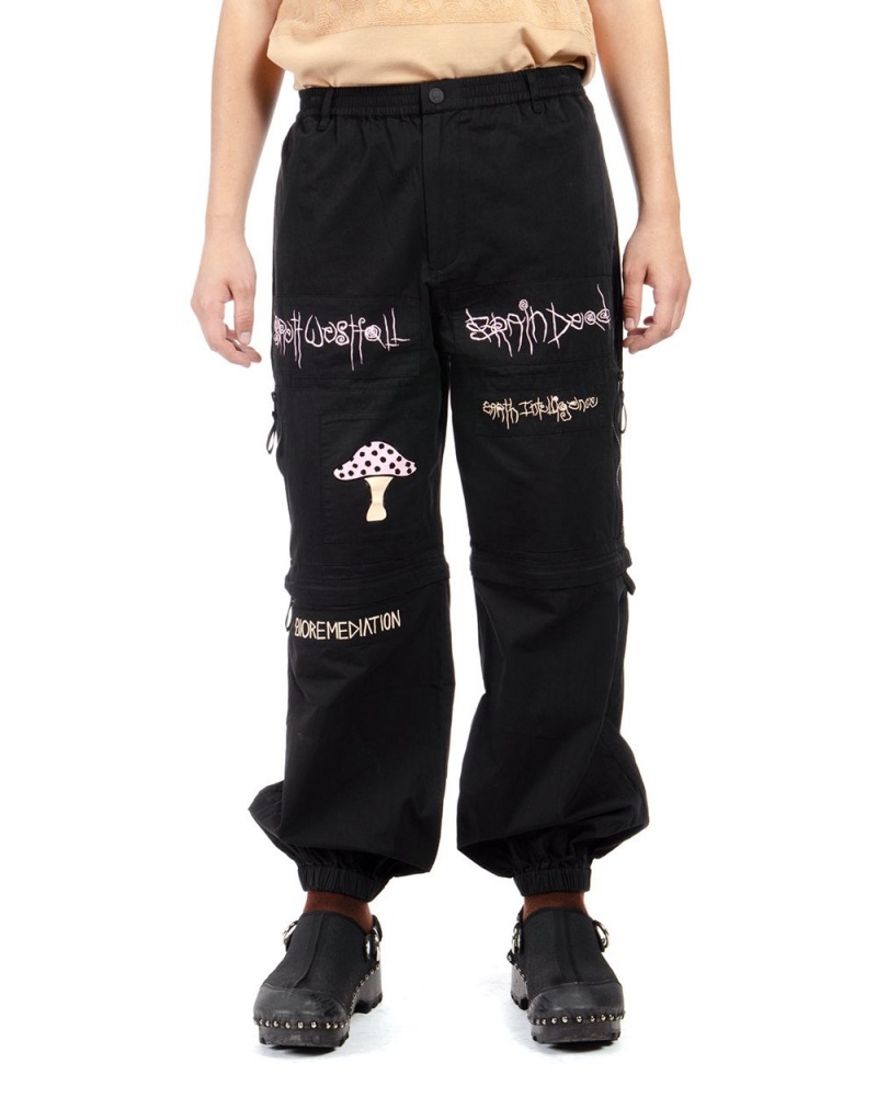 Black Brain Dead Mushroom Utility Pant | USA LKIT28137