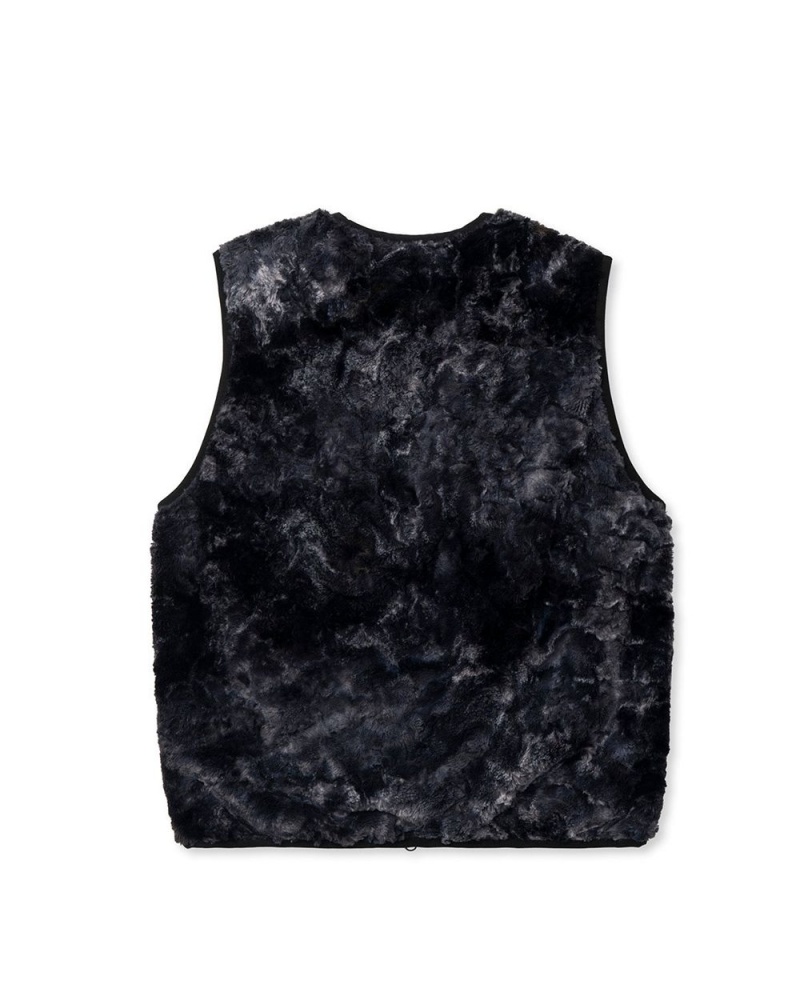 Black Brain Dead Novelty Dyed Fur Sunflower Tactical Vest | USA FXNP12409