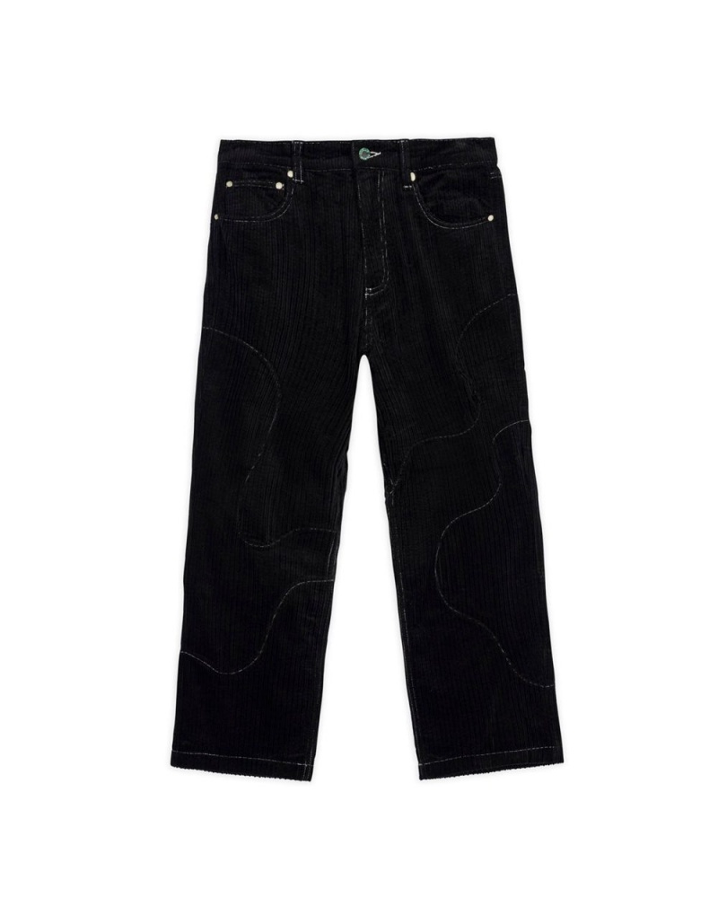 Black Brain Dead Organic Paneled Corduroy Pant | USA GISK80492