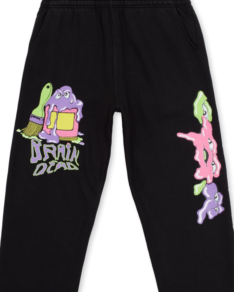 Black Brain Dead Paintman Sweat Pant | USA EHUQ17425