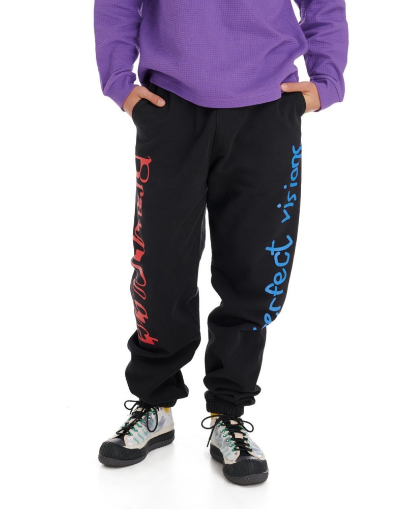 Black Brain Dead Perfect Visions Sweatpant | USA VQNY62589