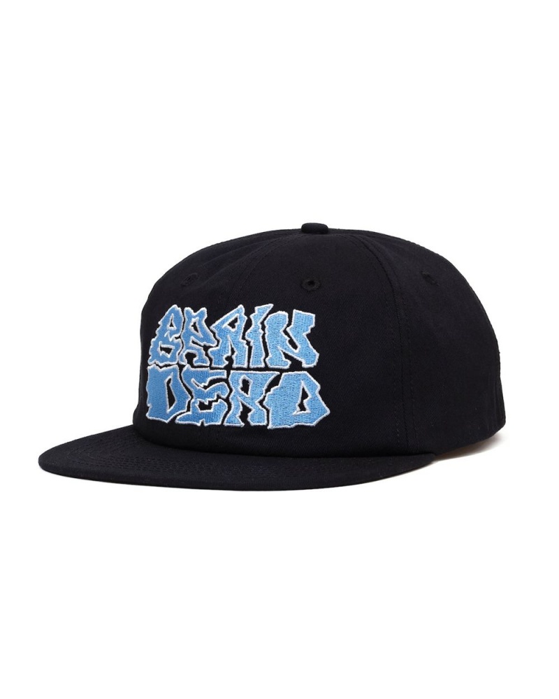 Black Brain Dead Prehistoric Twill Six Panel Hat | USA DTXW45368