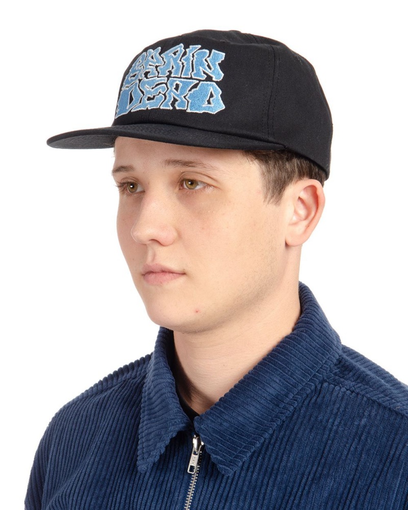 Black Brain Dead Prehistoric Twill Six Panel Hat | USA DTXW45368