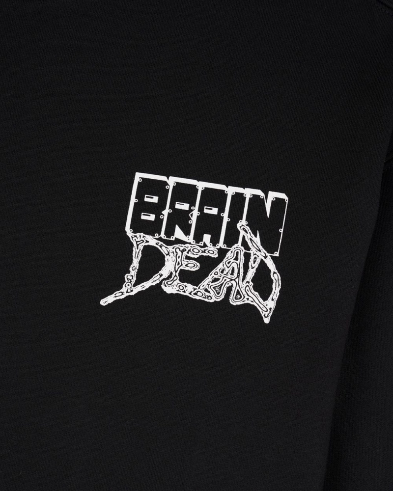 Black Brain Dead Sludge Crewneck Sweatshirt | USA ICSL25817