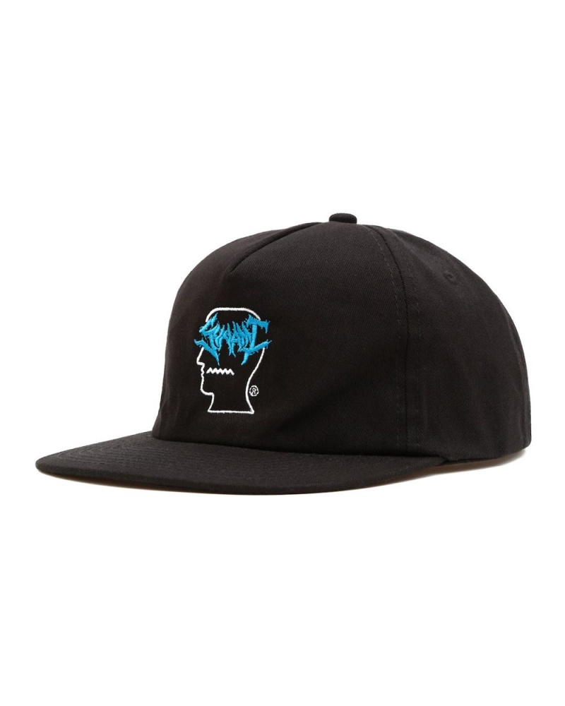 Black Brain Dead Sunami Logo Head Five Panel Hat | USA PURX71204