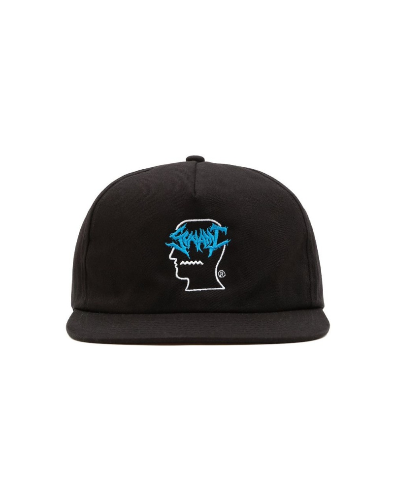 Black Brain Dead Sunami Logo Head Five Panel Hat | USA PURX71204