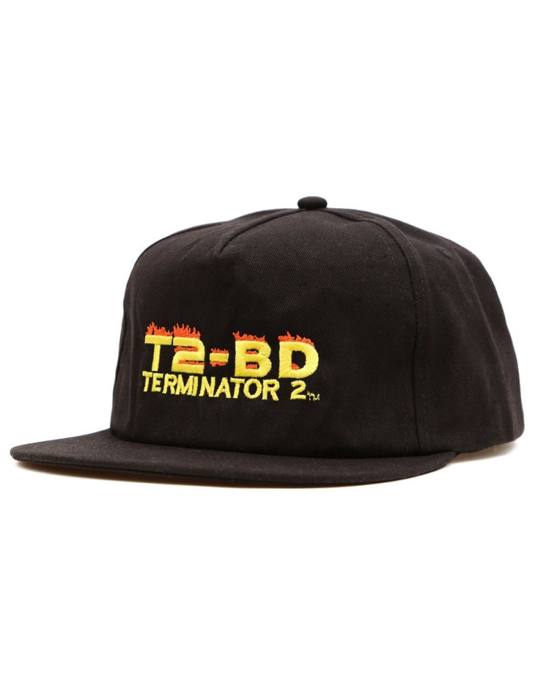 Black Brain Dead Terminator Five Panel Hat | USA DYQB12903