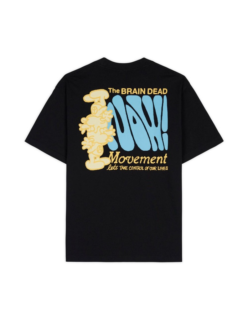 Black Brain Dead The Now Movement T-Shirt | USA ARFG27891