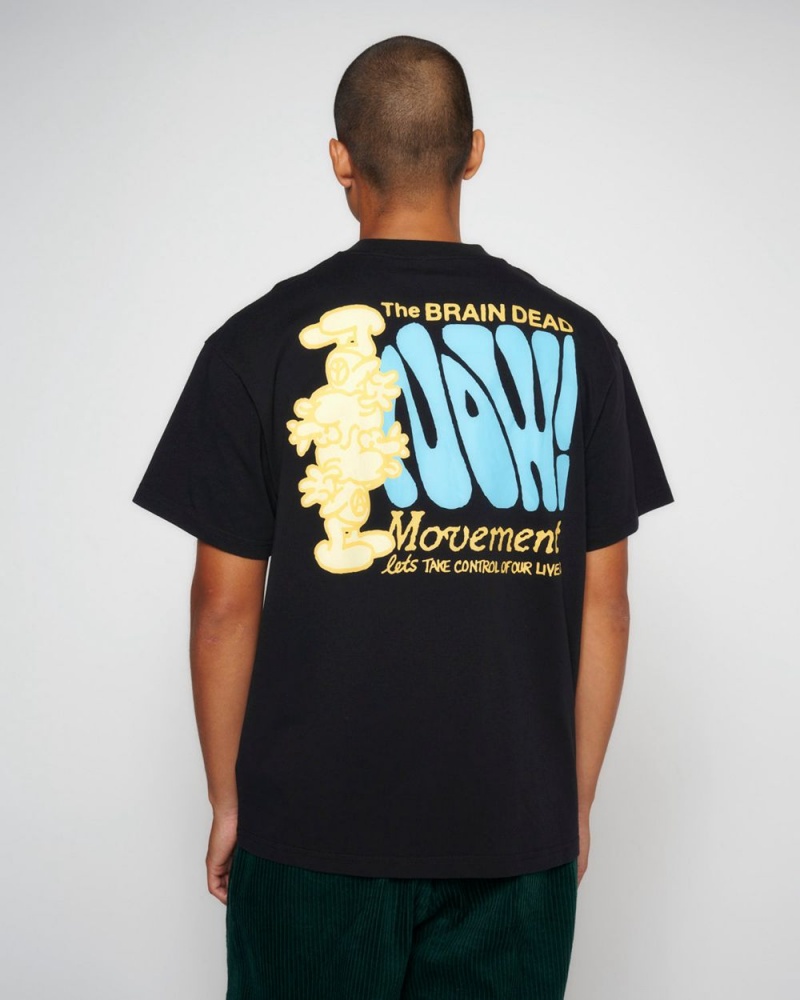 Black Brain Dead The Now Movement T-Shirt | USA ARFG27891