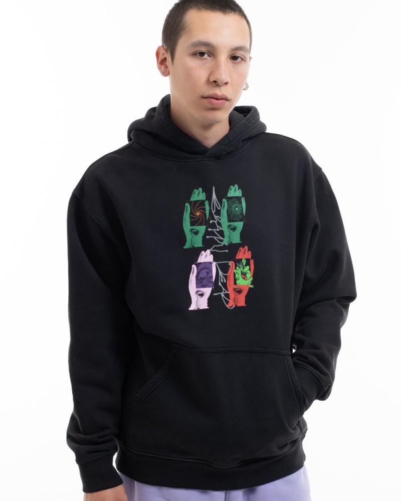 Black Brain Dead Throwing Hands Hoodie | USA GJLO74539