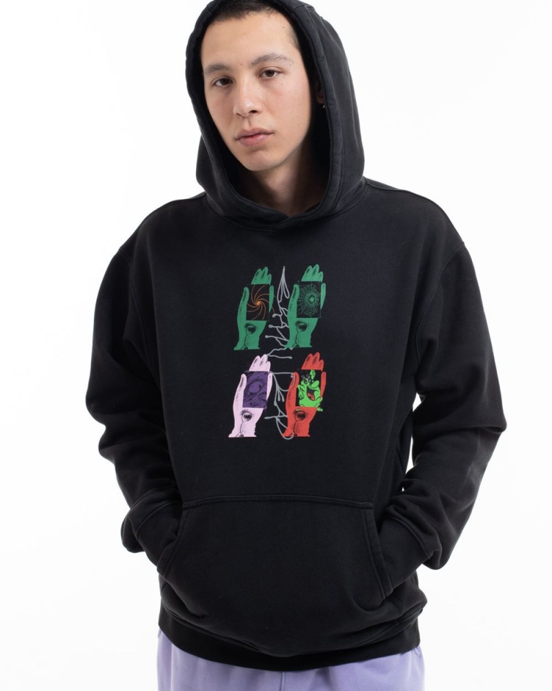 Black Brain Dead Throwing Hands Hoodie | USA GJLO74539