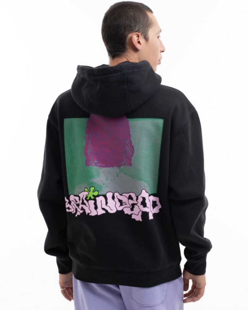 Black Brain Dead Throwing Hands Hoodie | USA GJLO74539