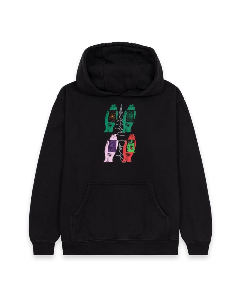 Black Brain Dead Throwing Hands Hoodie | USA GJLO74539