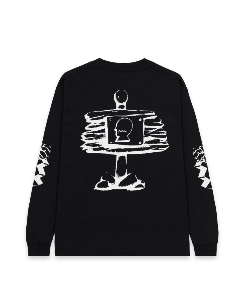 Black Brain Dead Trailhead Long Sleeve T-Shirt | USA UHAQ40897