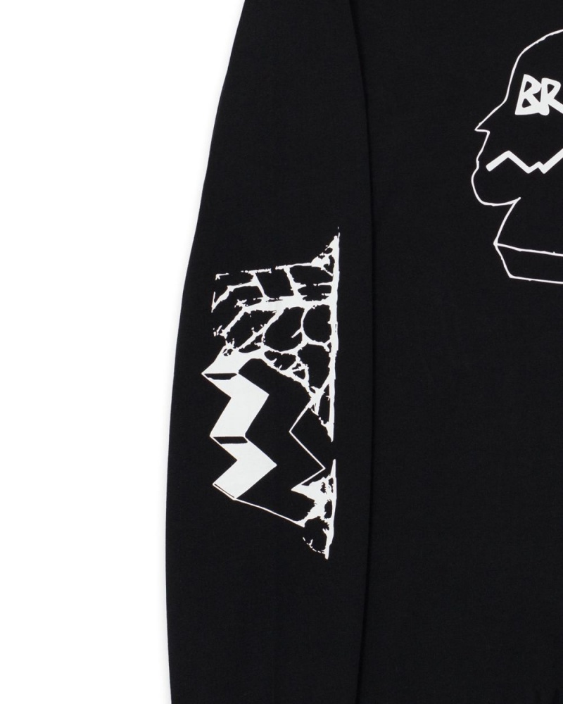 Black Brain Dead Trailhead Long Sleeve T-Shirt | USA UHAQ40897