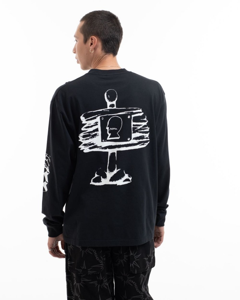 Black Brain Dead Trailhead Long Sleeve T-Shirt | USA UHAQ40897