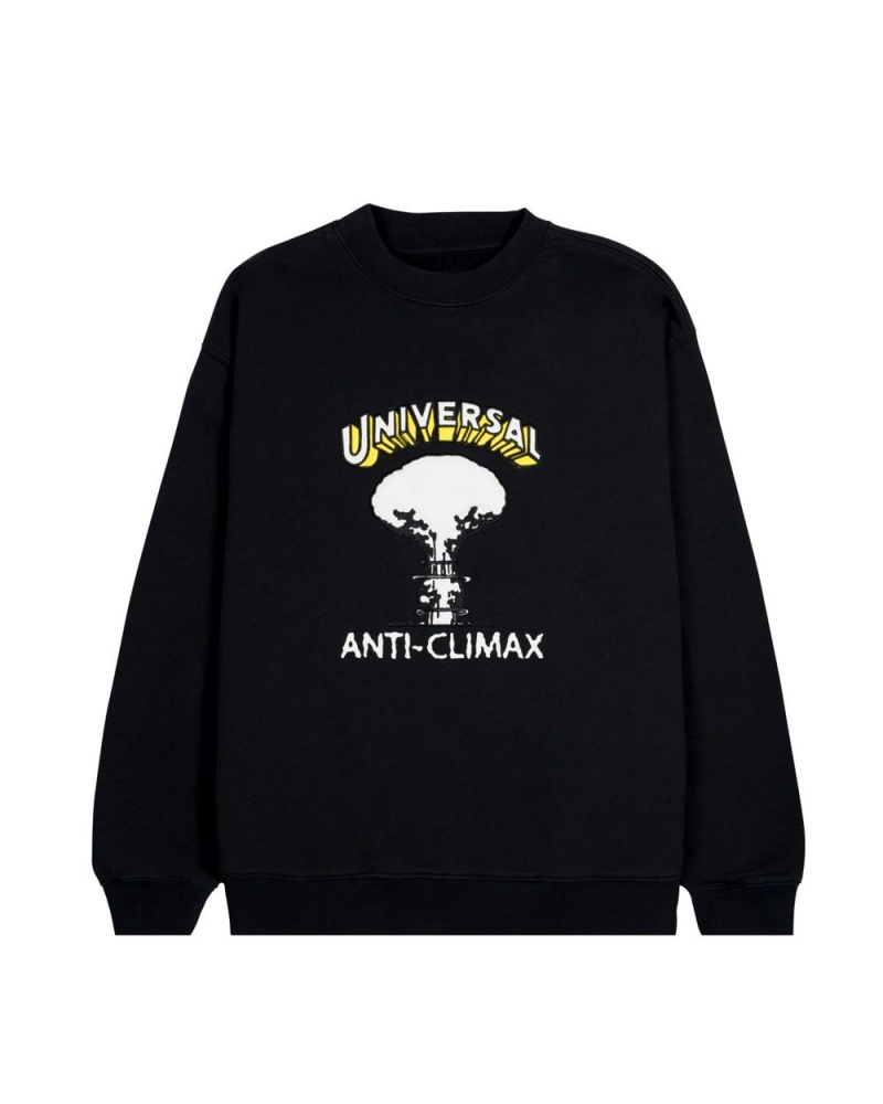 Black Brain Dead Universal Anti-Climax Crewneck Sweatshirt | USA GXZI97683