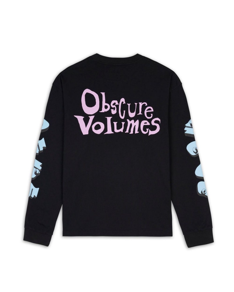 Black Brain Dead Volume Obscure Long Sleeve T-Shirt | USA SKBD19763