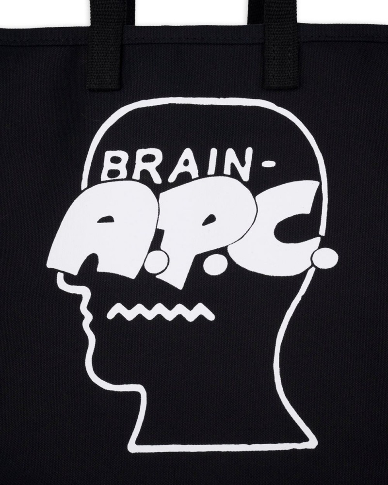 Black Brain Dead X A.P.C. Logohead Steele Tote Bag | USA YHSU57206