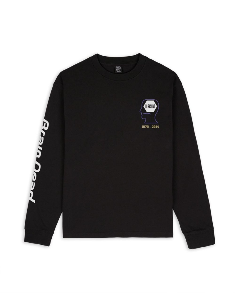 Black Brain Dead X Dj Rashad Double Cup Long Sleeve T-Shirt | USA QIXH02735