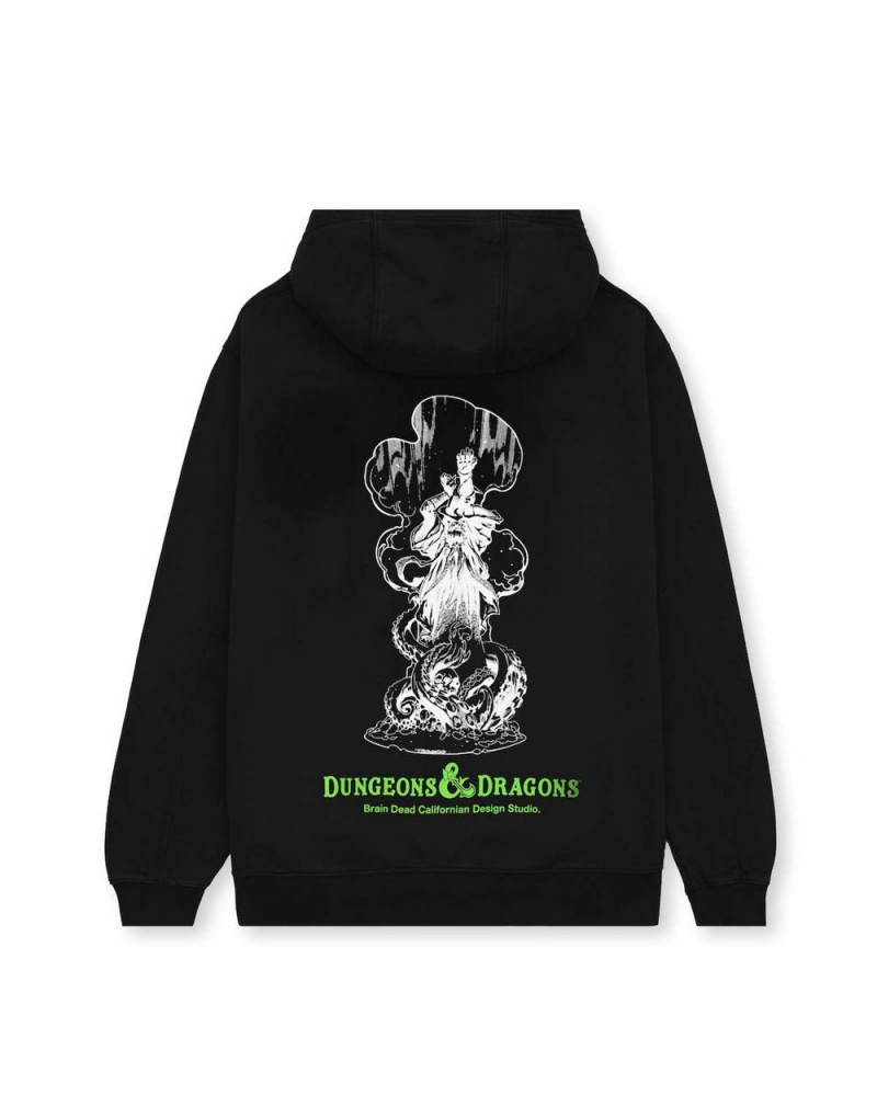 Black Brain Dead X Dungeons & Dragons Castle Hoodie | USA XYUK49671