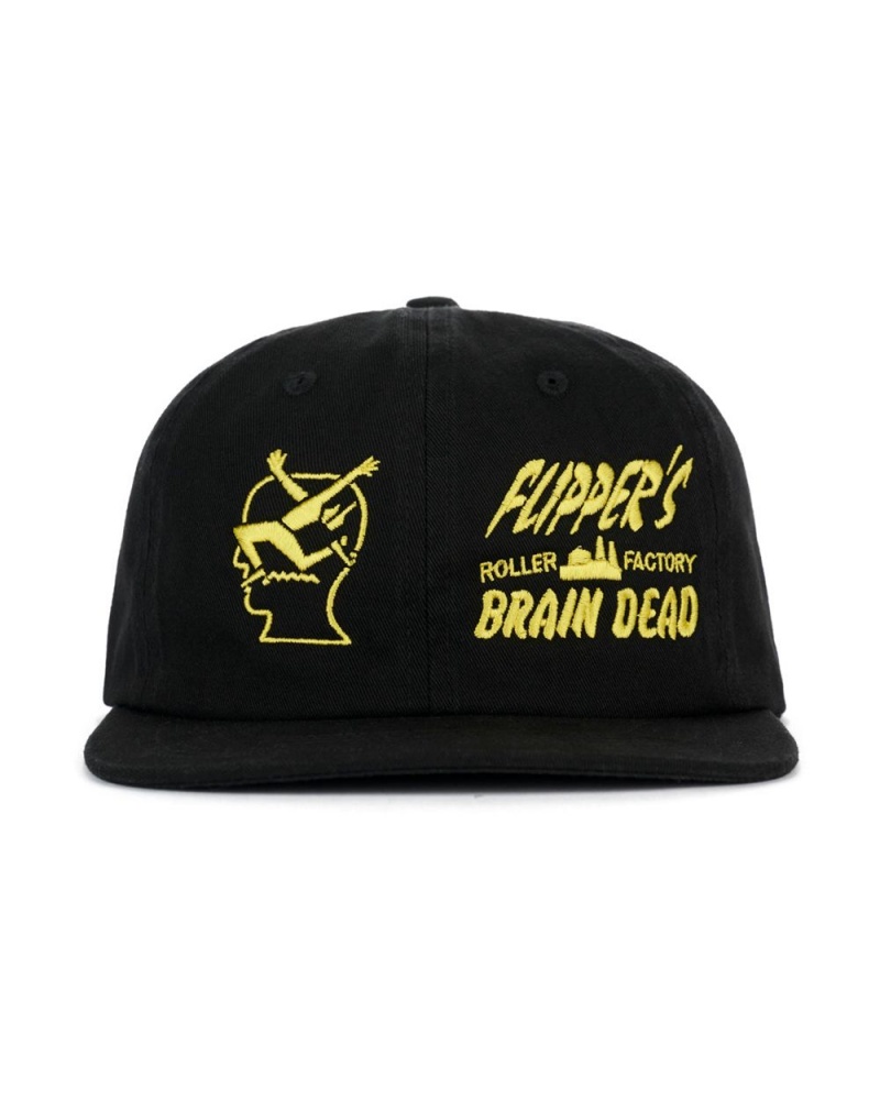 Black Brain Dead X Flippers Factory Hat | USA JSRH76820