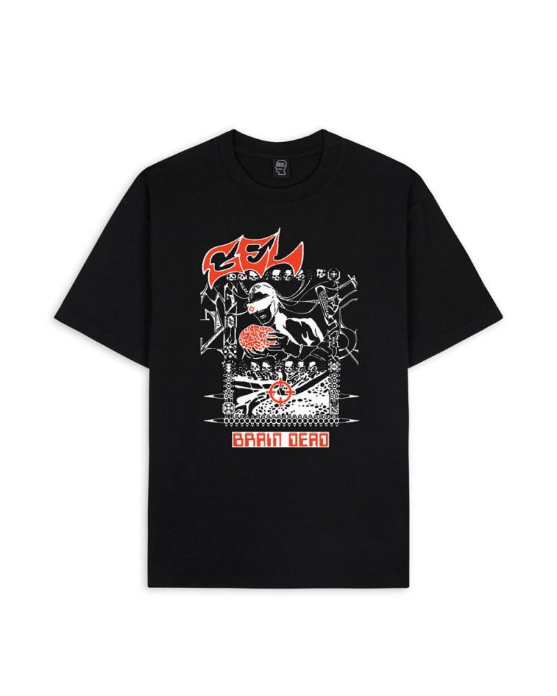 Black Brain Dead X Gel Sound & Fury T-Shirt | USA WOFT25016