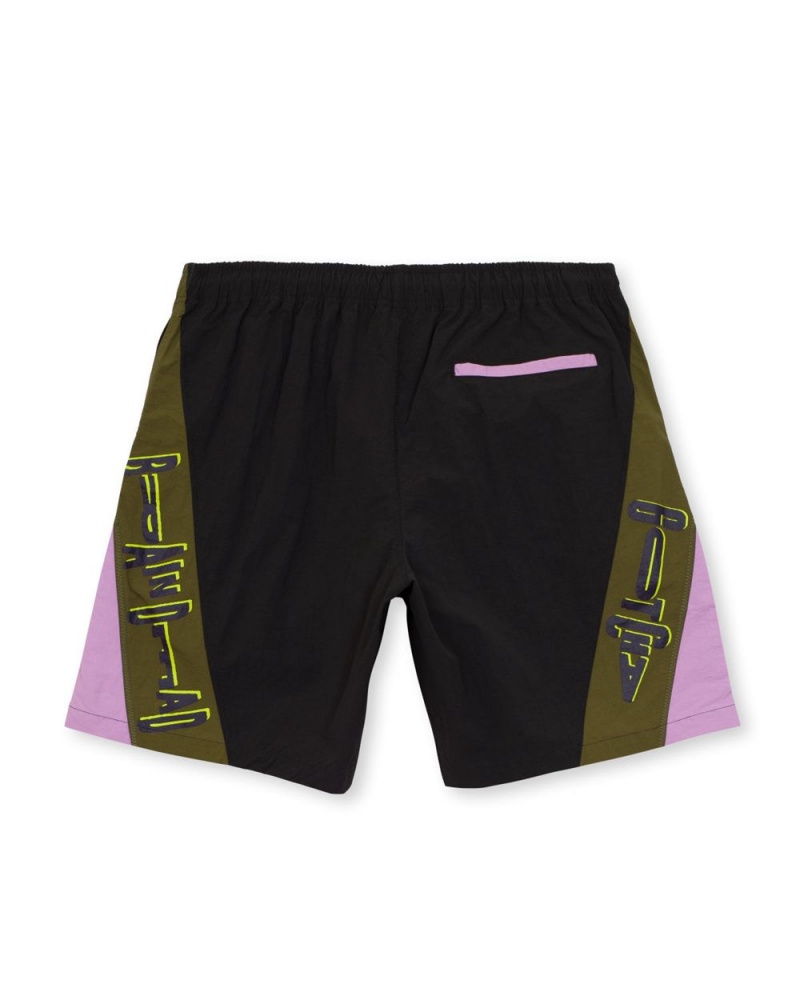 Black Brain Dead X Gotcha Contrast Paneled Trunk Shorts | USA SCDZ57691