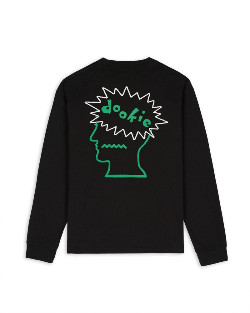 Black Brain Dead X Green Day Dookie Long Sleeve T-Shirt | USA STOH12695