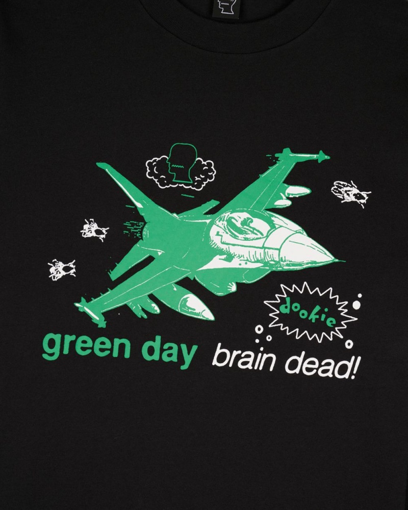 Black Brain Dead X Green Day Dookie Long Sleeve T-Shirt | USA STOH12695