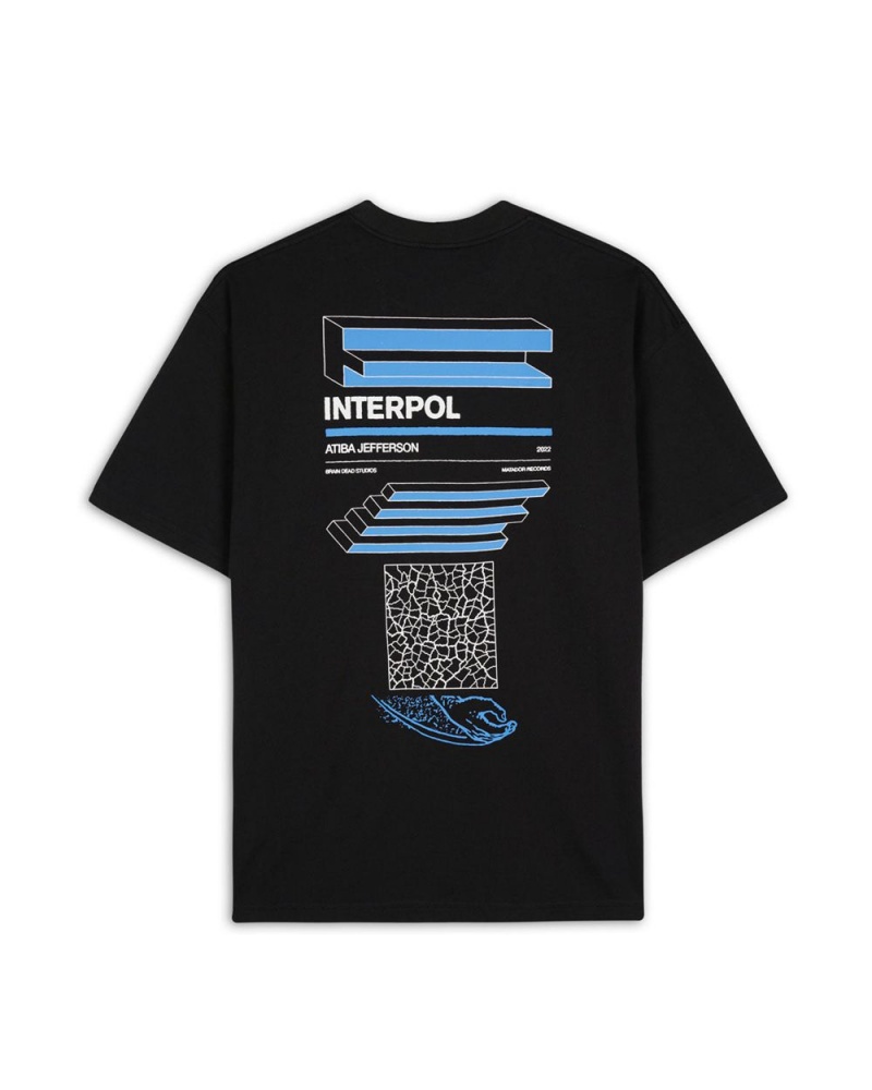 Black Brain Dead X Interpol Atiba Jefferson Photo #2 T-Shirt | USA YONH78042