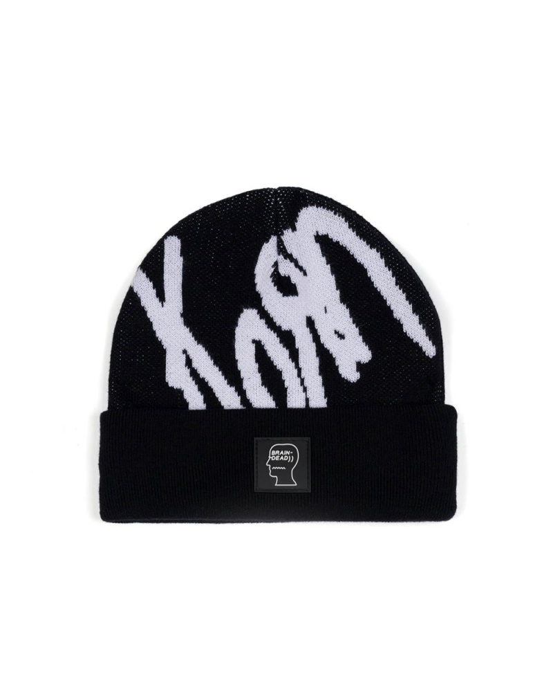 Black Brain Dead X Korn Beanie | USA FPGL10936