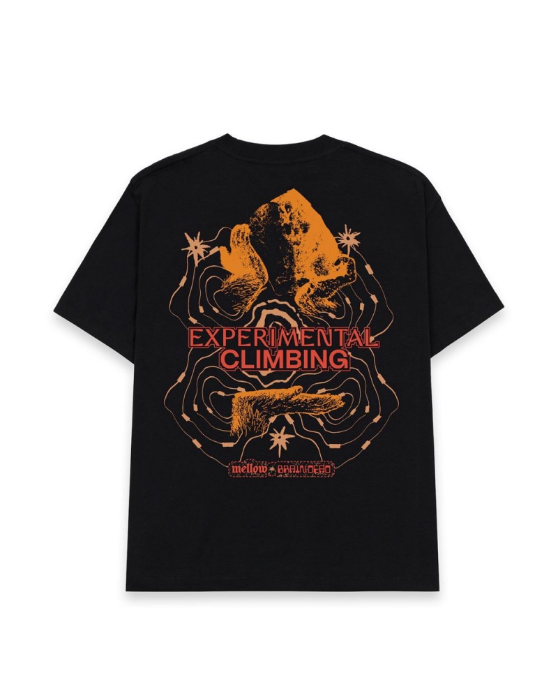 Black Brain Dead X Mellow Climbing Topografic T-Shirt | USA FALB49360