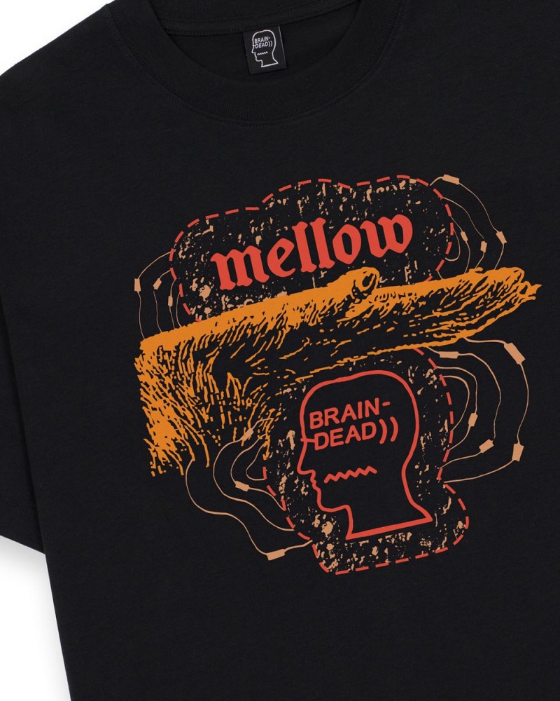 Black Brain Dead X Mellow Climbing Topografic T-Shirt | USA FALB49360