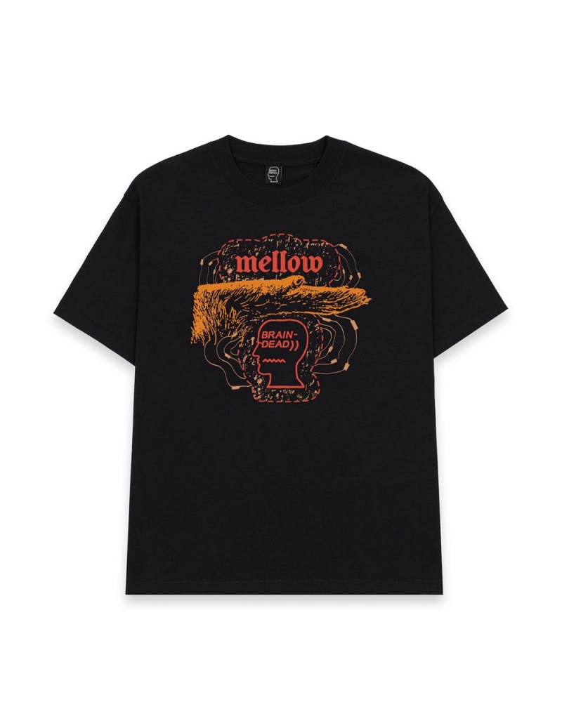 Black Brain Dead X Mellow Climbing Topografic T-Shirt | USA FALB49360