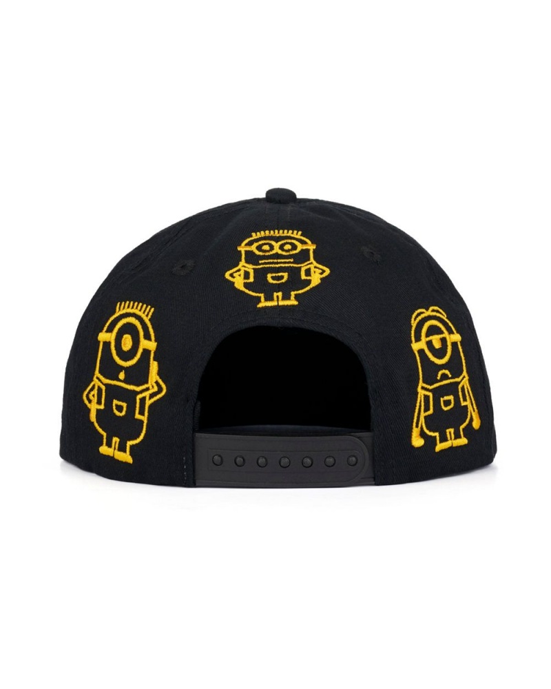 Black Brain Dead X Minions 5 Panel Snapback Hat | USA KFED50819