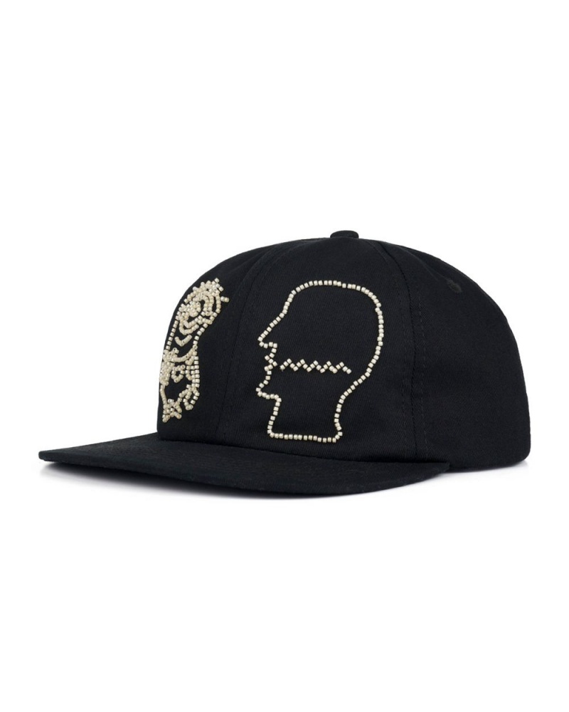 Black Brain Dead X Minions Beaded 6 Panel Cap | USA CABD07426