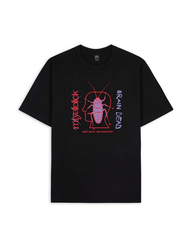 Black Brain Dead X Miya Folick Roach T-Shirt | USA RTOW20485