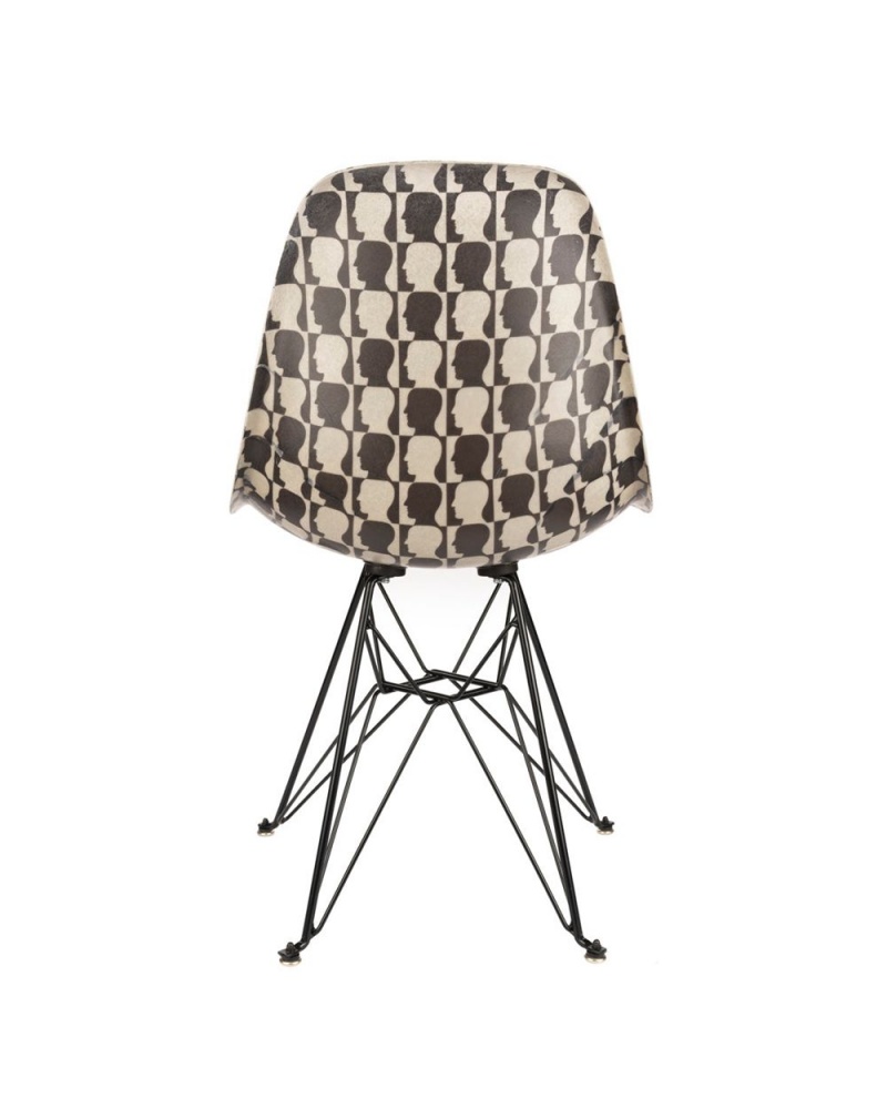 Black Brain Dead X Modernica Checkered Logohead Case Study® Furniture Shell Chair Homeware | USA RTYD60412