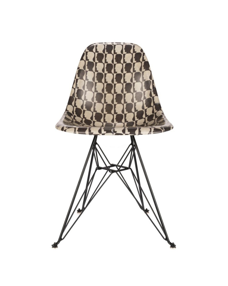 Black Brain Dead X Modernica Checkered Logohead Case Study® Furniture Shell Chair Homeware | USA RTYD60412