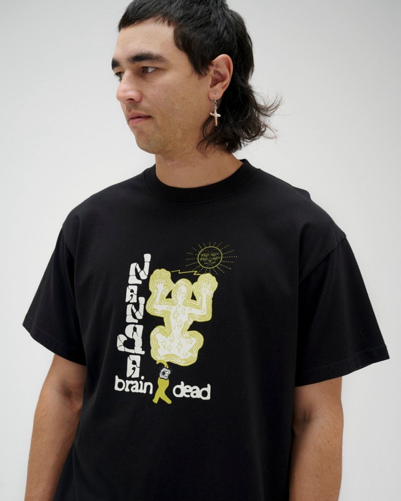 Black Brain Dead X Nanga Geoglyphs T-Shirt | USA YFNQ74029