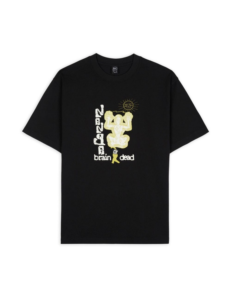 Black Brain Dead X Nanga Geoglyphs T-Shirt | USA YFNQ74029