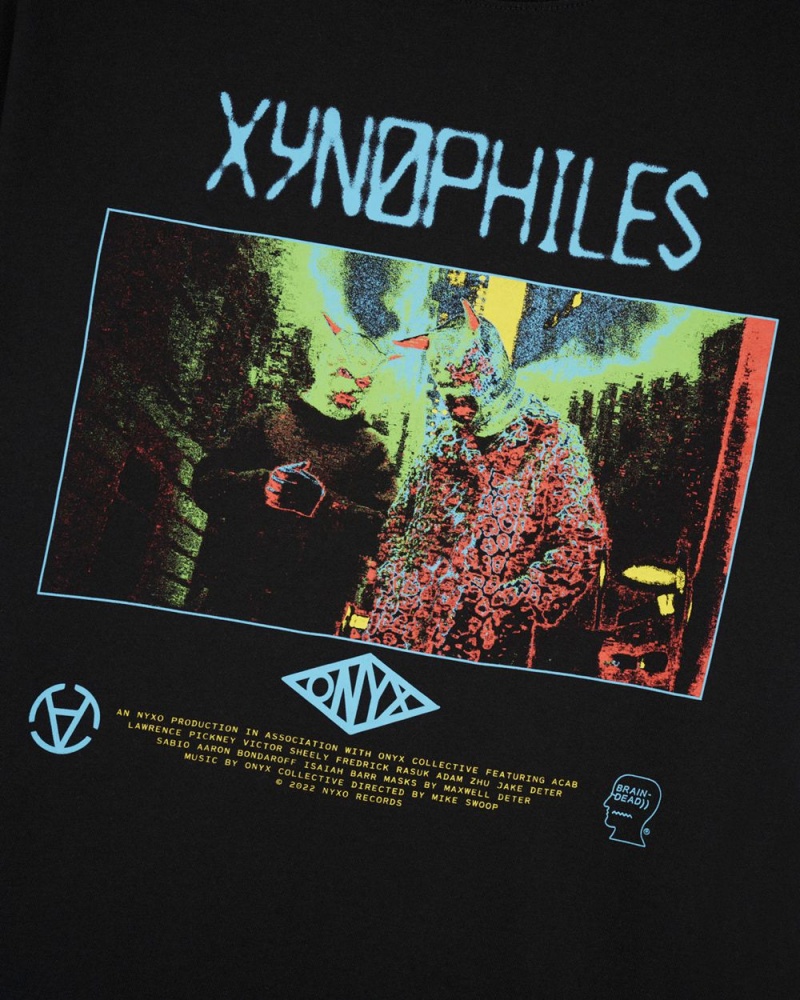 Black Brain Dead X Onyx Collective Xynophiles Tee T-Shirt | USA JFIW70283