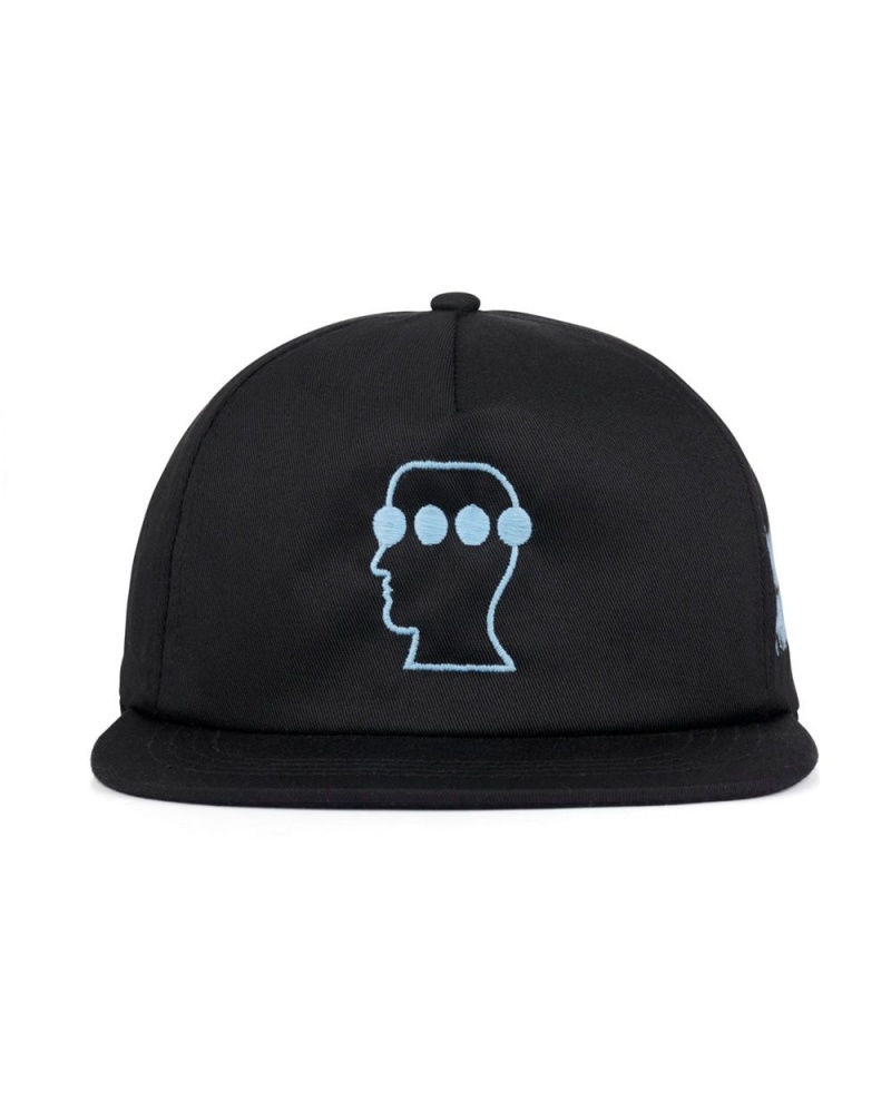 Black Brain Dead X Them Skates Logo Head Dots Hat | USA OTUR40398