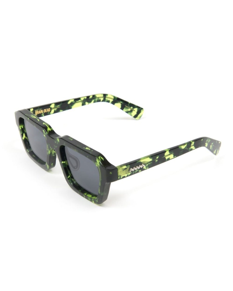 Black Green Brain Dead Staunton Post Modern Primitive Eye Protection Sunglasses | USA TBZY89207