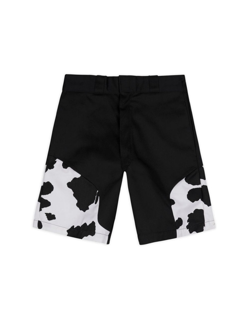 Black White Brain Dead Dickies Organic Panel 874 Shorts | USA VHCT47583