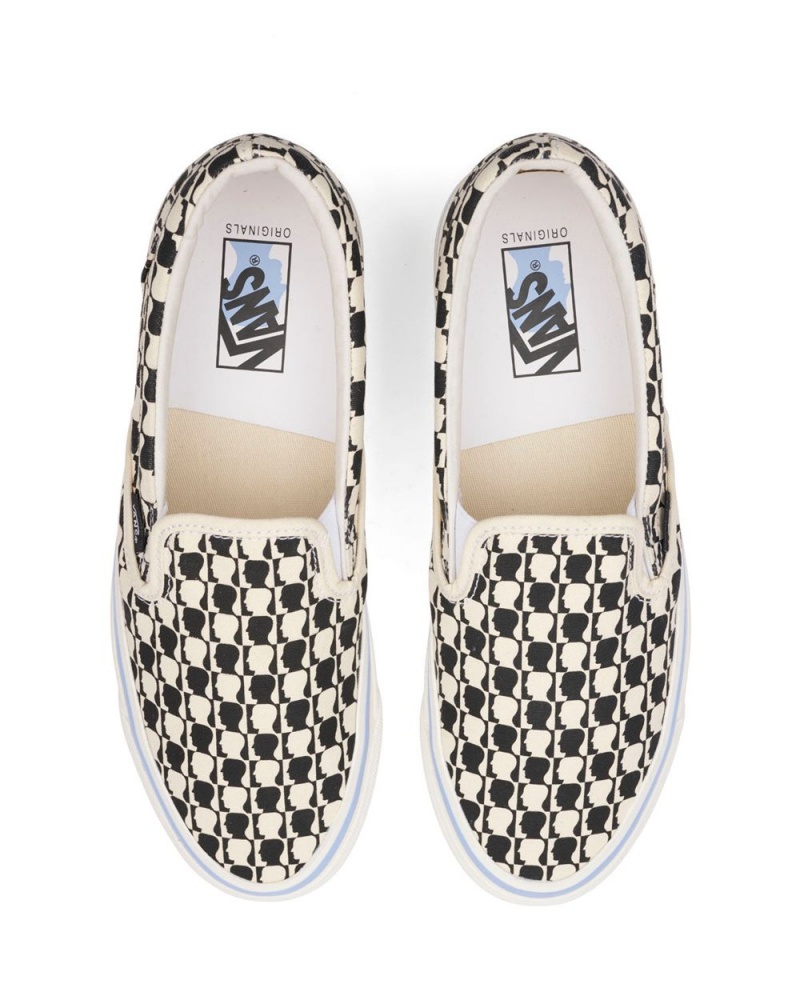 Black White Brain Dead X Vans Og Slip-On Shoes | USA CMED56829