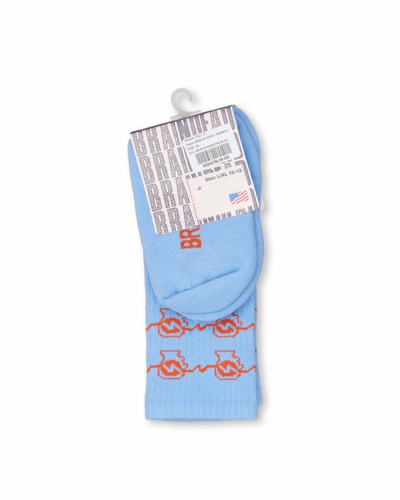 Blue Brain Dead Brain Zap Socks | USA RZIF30962